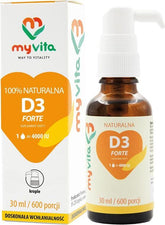 Vitamin D3 D - 3 LIQUID FORTE 4000 and 30 ml drops, 600 servings MYVITA